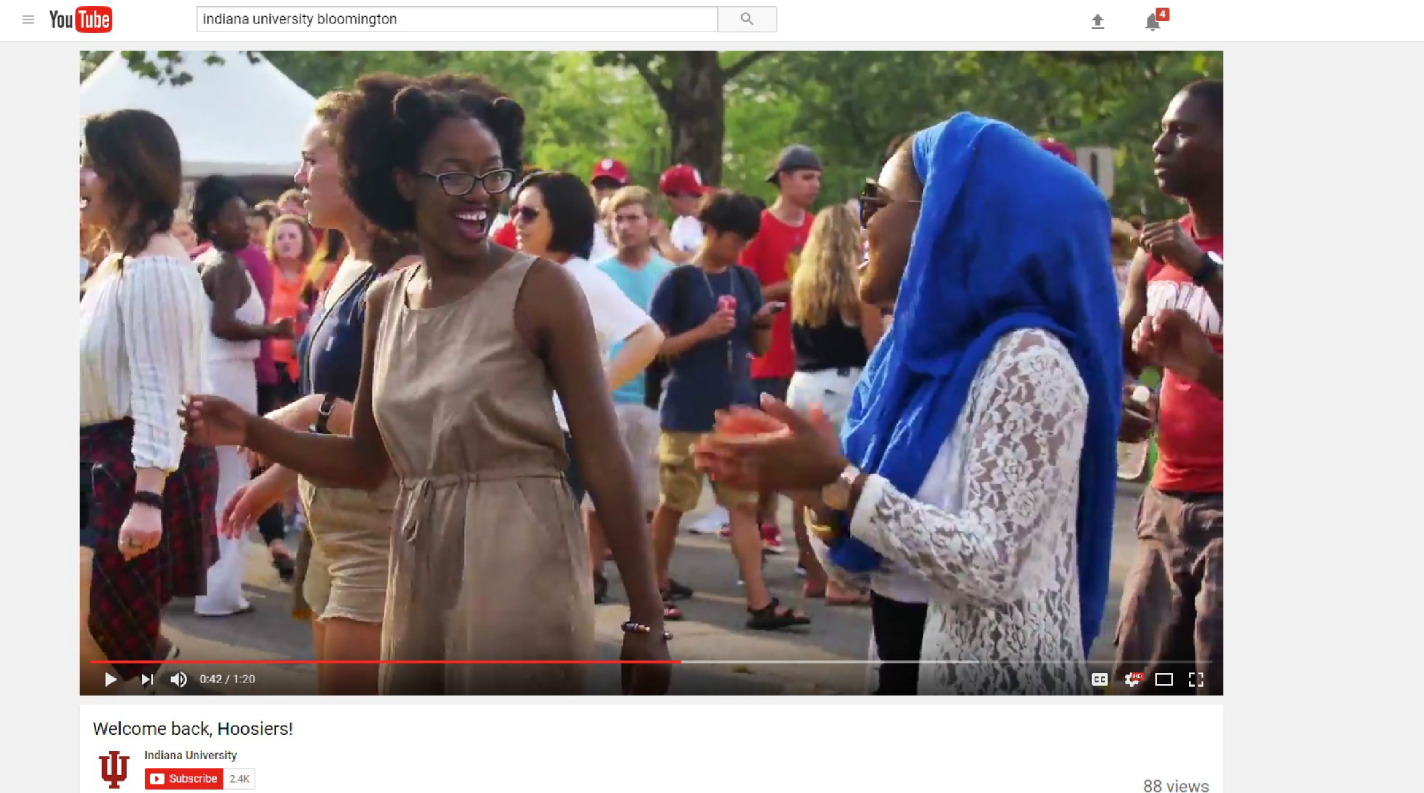 Screenshot showing a video posted by Indiana University on their official YouTube channel.